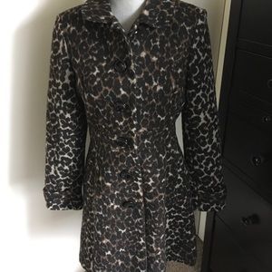 Old Navy Leopard Print Faux Fur Coat - Small